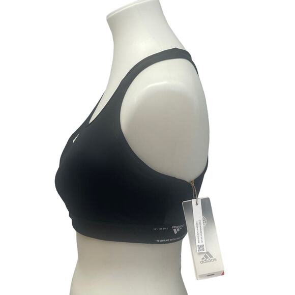 New Adidas XS 32DD Black Medium Support Removeable Pads Training Sports Bra - Picture 2 of 4